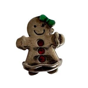 Chamilia Gingerbread Girl Charm 925 Sterling Silver Christmas Holiday Retired